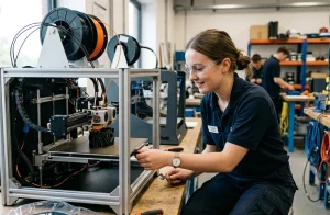 Industrial 3D Printing Training — Certification Guide | 3D-P.eu (AI Generated Image)