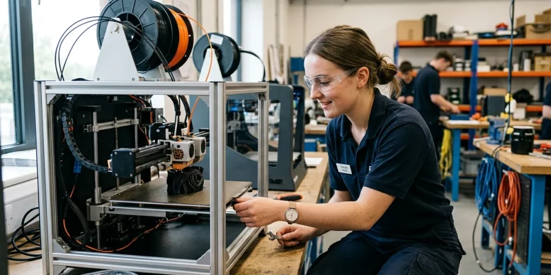 Industrial 3D Printing Training — Certification Guide | 3D-P.eu (AI Generated Image)