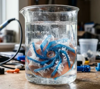 Soluble 3D Print Supports — PVA & HIPS Dissolving Guide | 3D-P.eu (AI Generated Image)