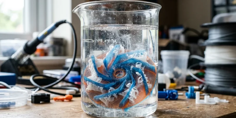 Soluble 3D Print Supports — PVA & HIPS Dissolving Guide | 3D-P.eu (AI Generated Image)