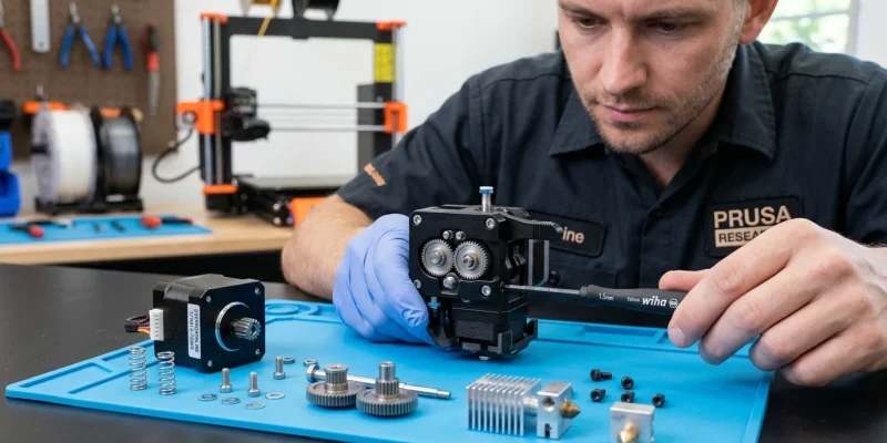 How to Safely Remove and Disassemble a 3D Printer Extruder Segment (AI Generated Image)