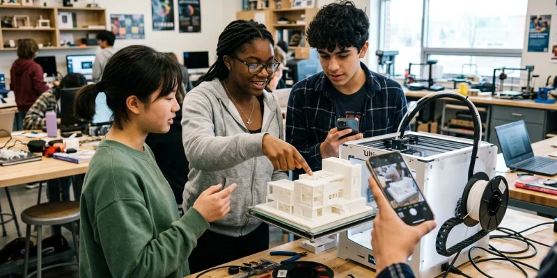3D Printing in Education — STEM Curriculum Guide | 3D-P.eu (AI Generated Image)